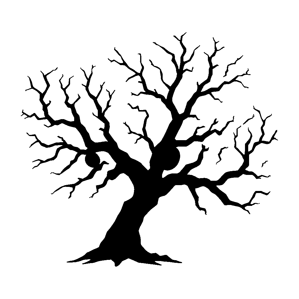 Bare Tree pumpkin carving stencil, medium