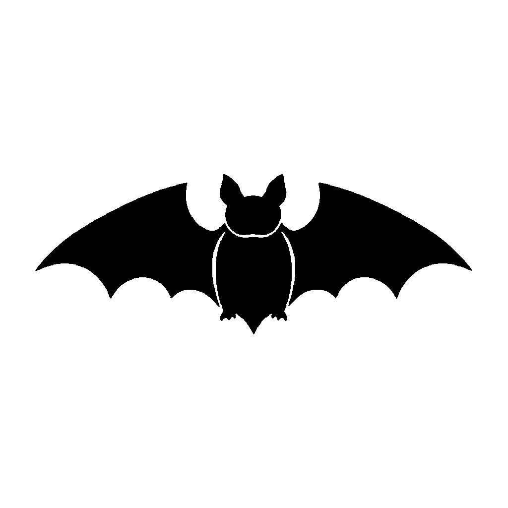 Bat pumpkin carving stencil, easy · design 2