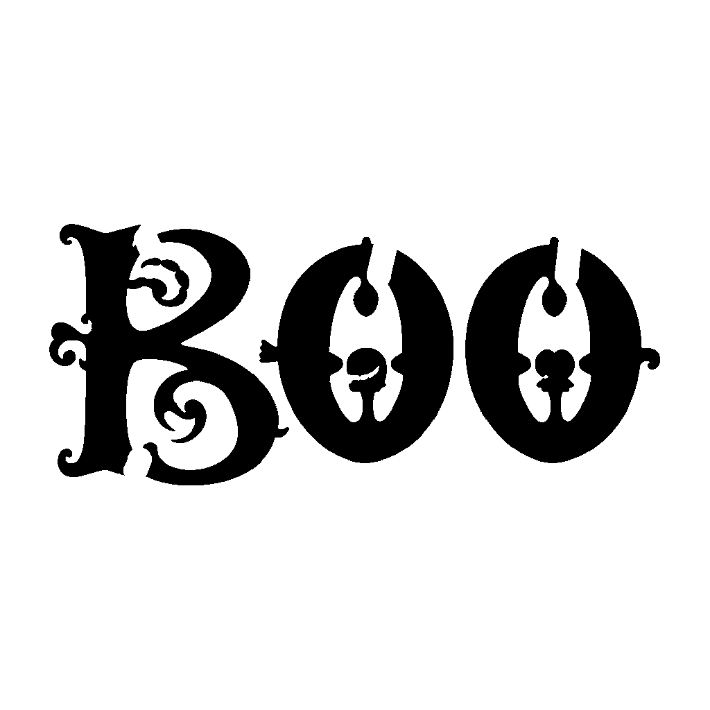 BOO pumpkin carving stencil, easy · design 2