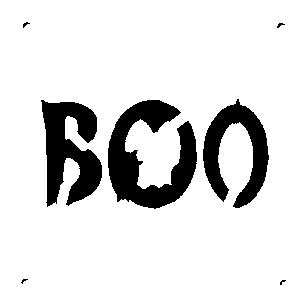 BOO pumpkin carving stencil, easy · design 3
