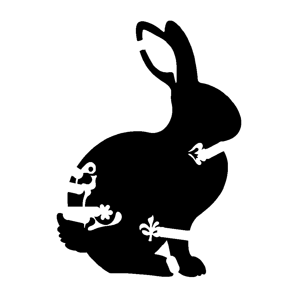 Bunny pumpkin carving stencil, easy · design 3