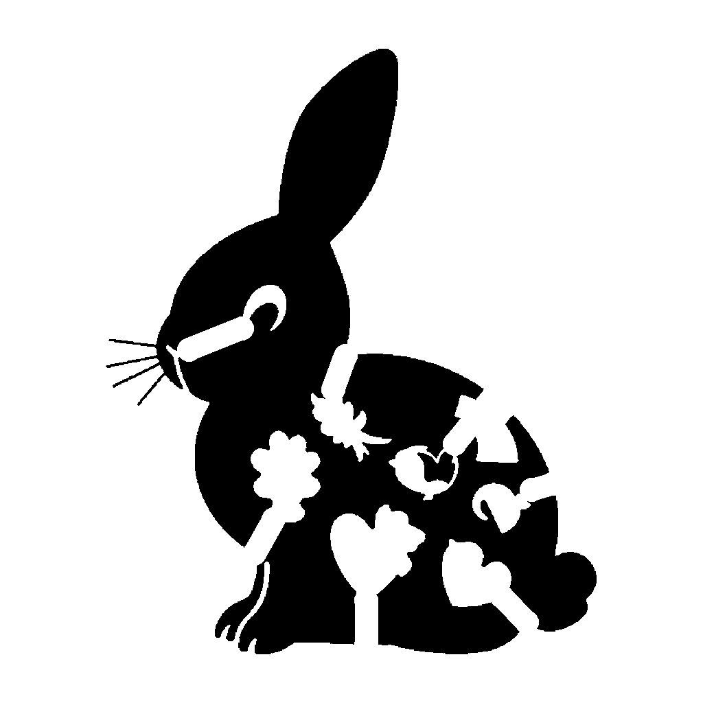 Bunny pumpkin carving stencil, easy · design 2