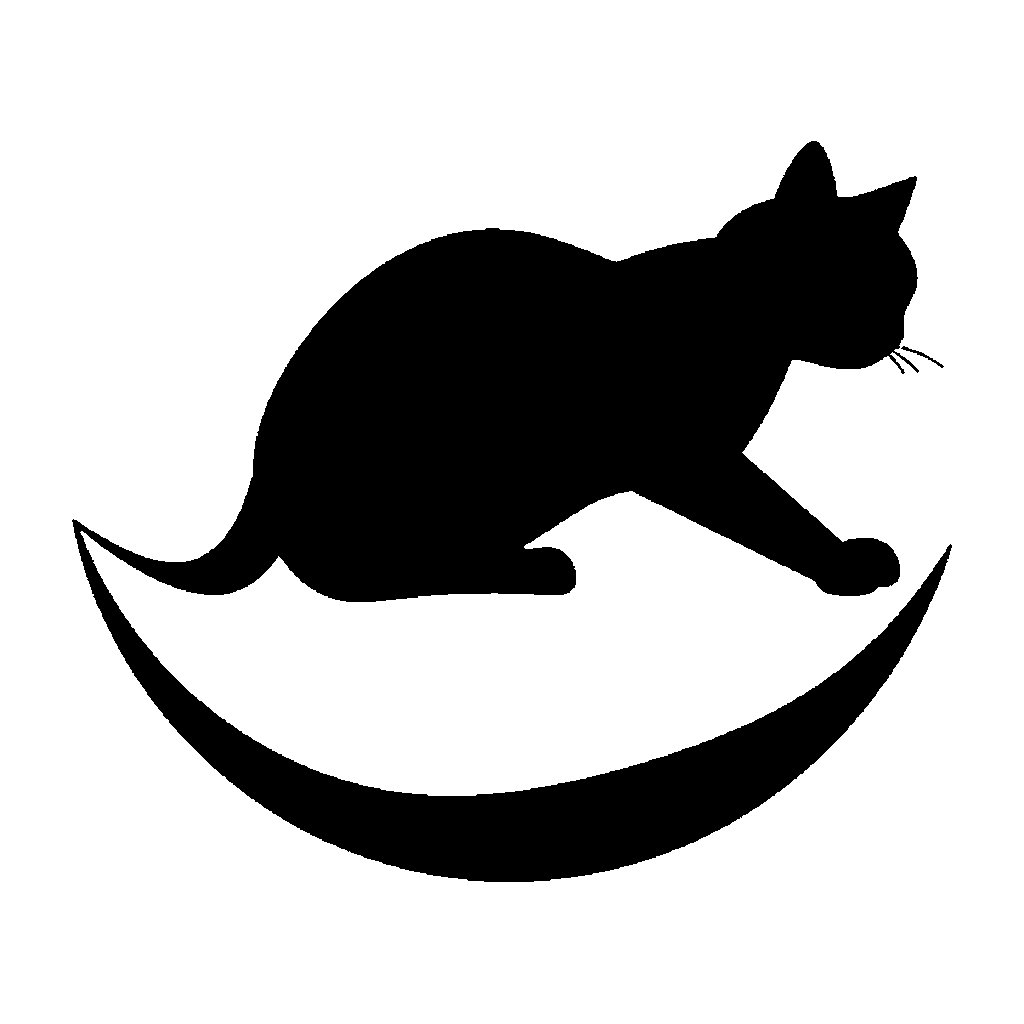 Cat on the Moon pumpkin carving stencil, easy · design 3