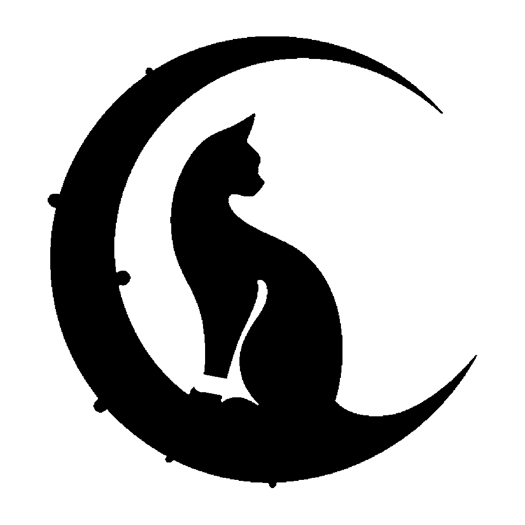Cat on the Moon pumpkin carving stencil, easy · design 2