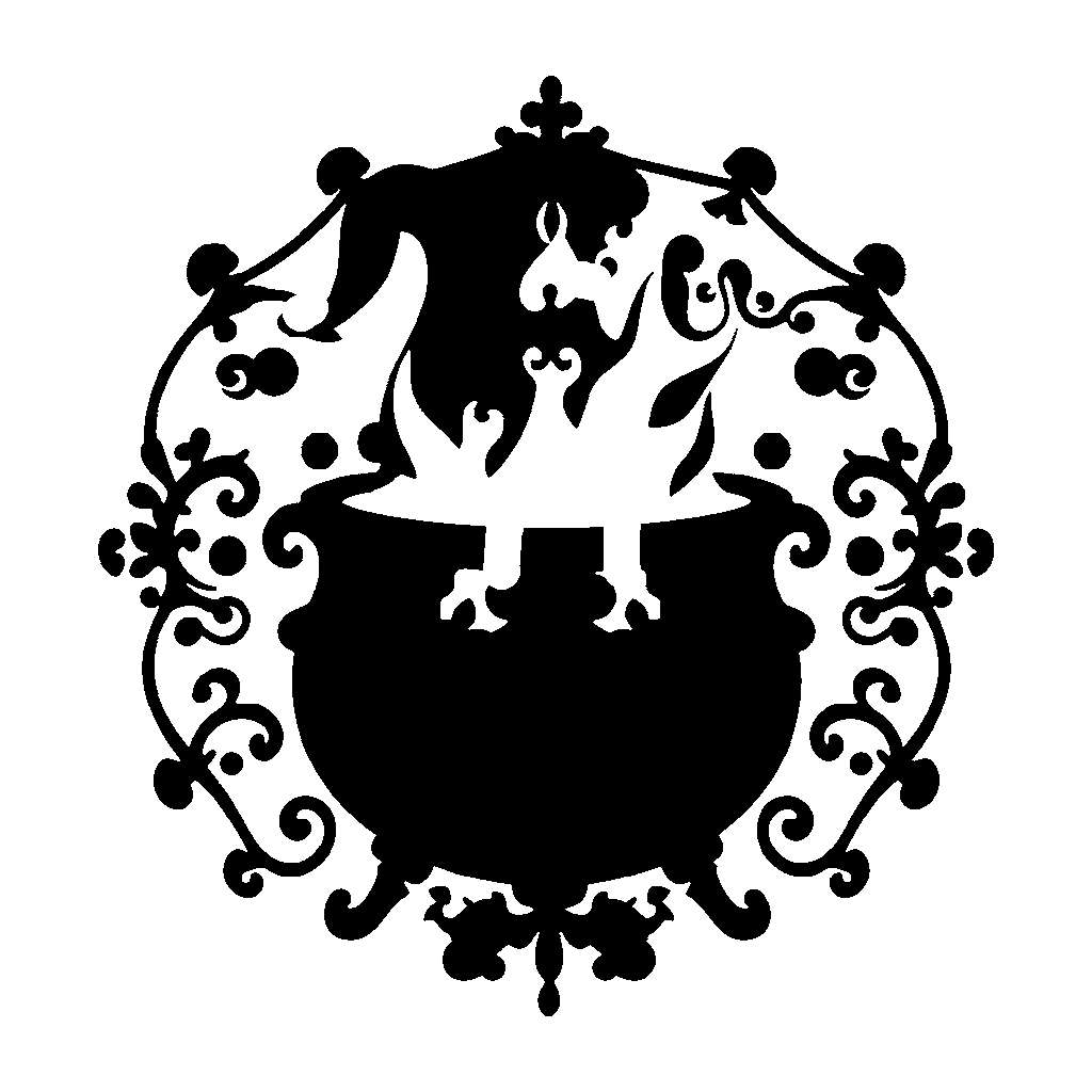 Cauldron pumpkin carving stencil, medium