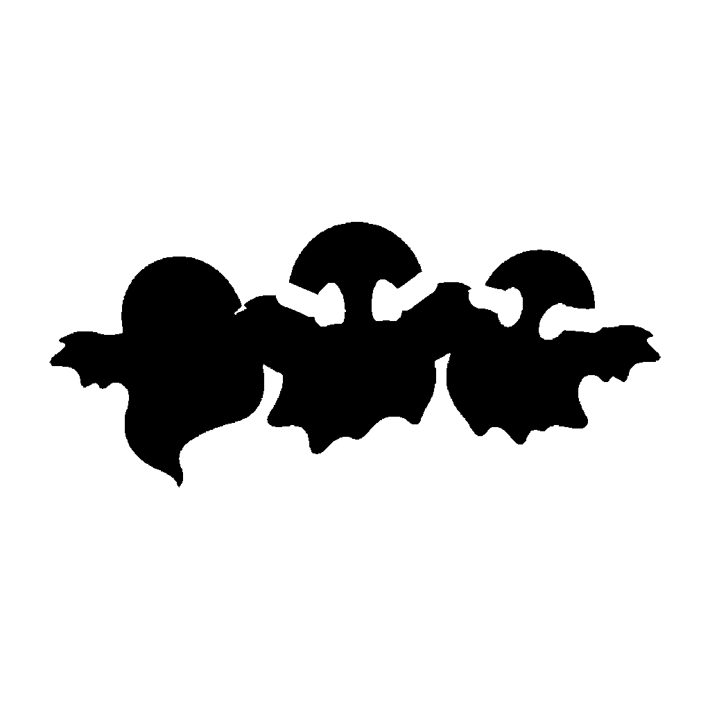 Ghost Trio pumpkin carving stencil, easy · design 2