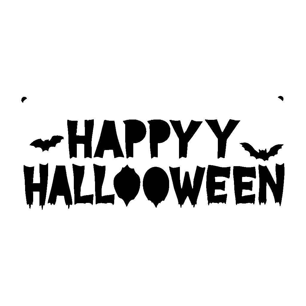 Happy Halloween pumpkin carving stencil, medium