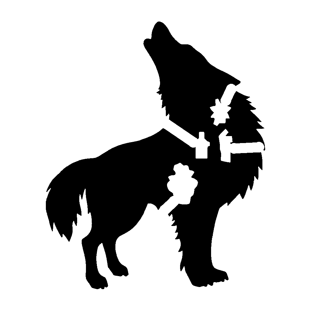 Howling Wolf pumpkin carving stencil, easy · design 2