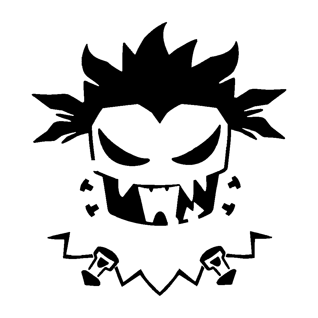Monster Face pumpkin carving stencil, medium