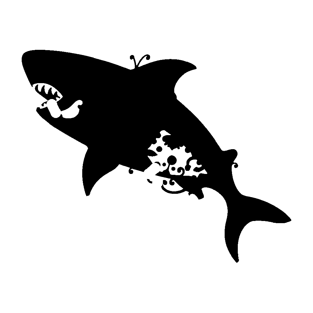 Shark pumpkin carving stencil, easy · design 3