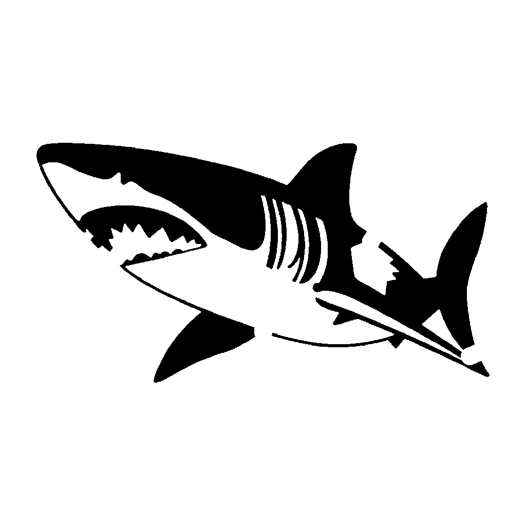 Shark pumpkin carving stencil, easy · design 2
