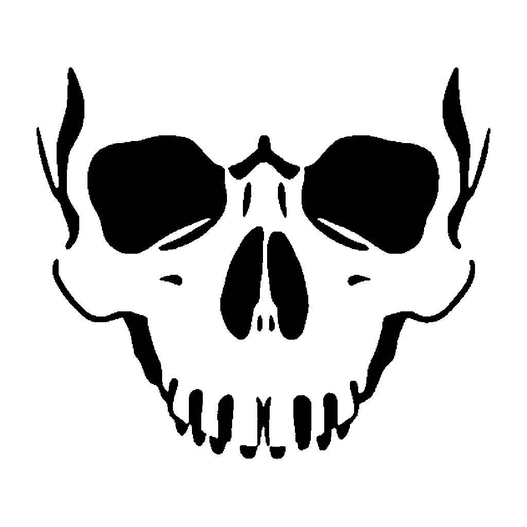Skull pumpkin carving stencil, easy · design 3