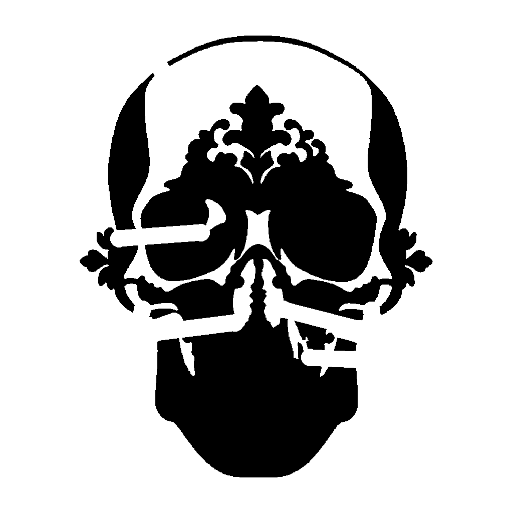 Skull pumpkin carving stencil, easy · design 2