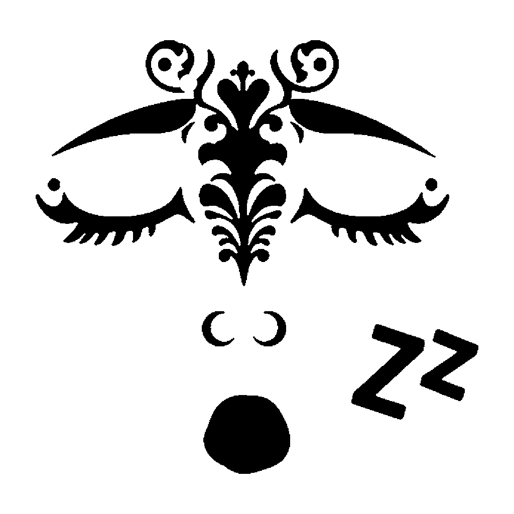 Sleepy Face pumpkin carving stencil, medium
