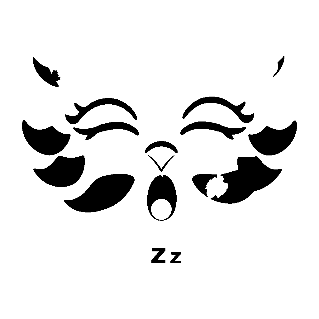 Sleepy Face pumpkin carving stencil, easy · design 2