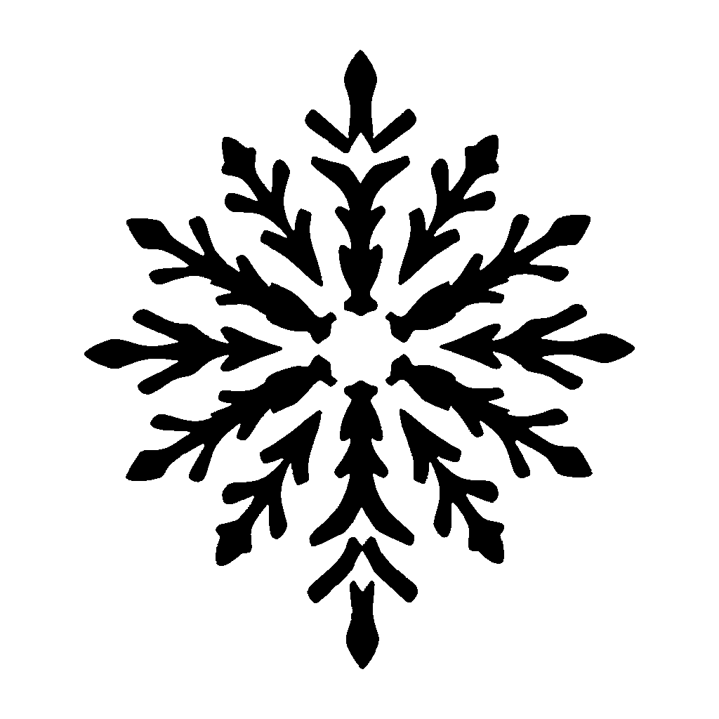 Snowflake pumpkin carving stencil, easy · design 2
