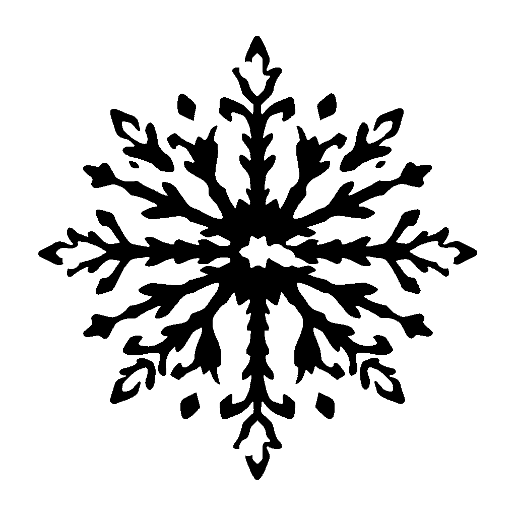Snowflake pumpkin carving stencil, medium