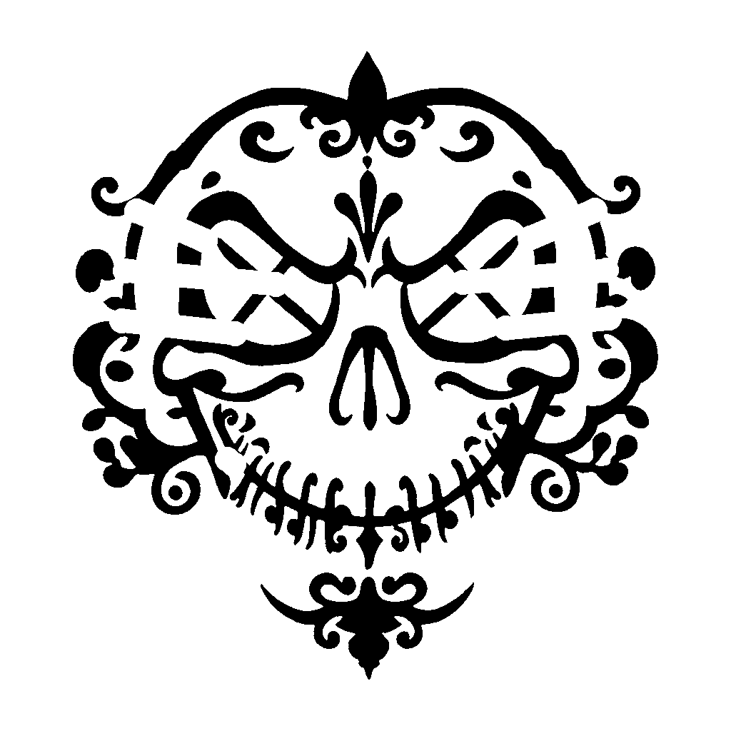 Stitched Face pumpkin carving stencil, hard