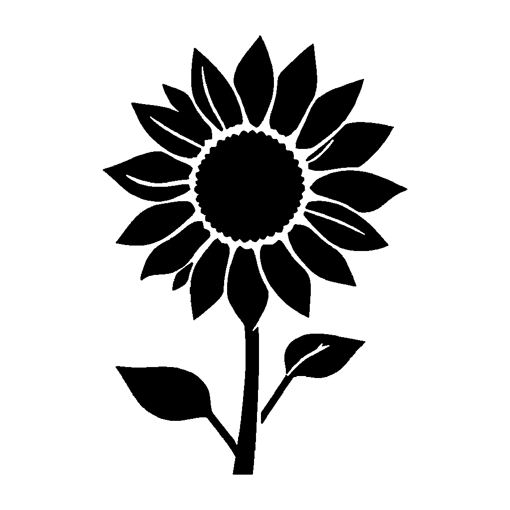 Sunflower pumpkin carving stencil, easy · design 2