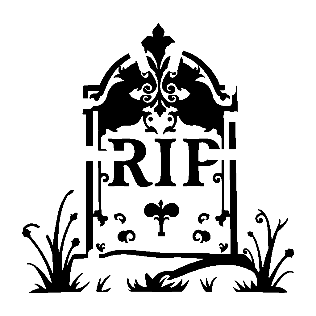 RIP Tombstone pumpkin carving stencil, hard