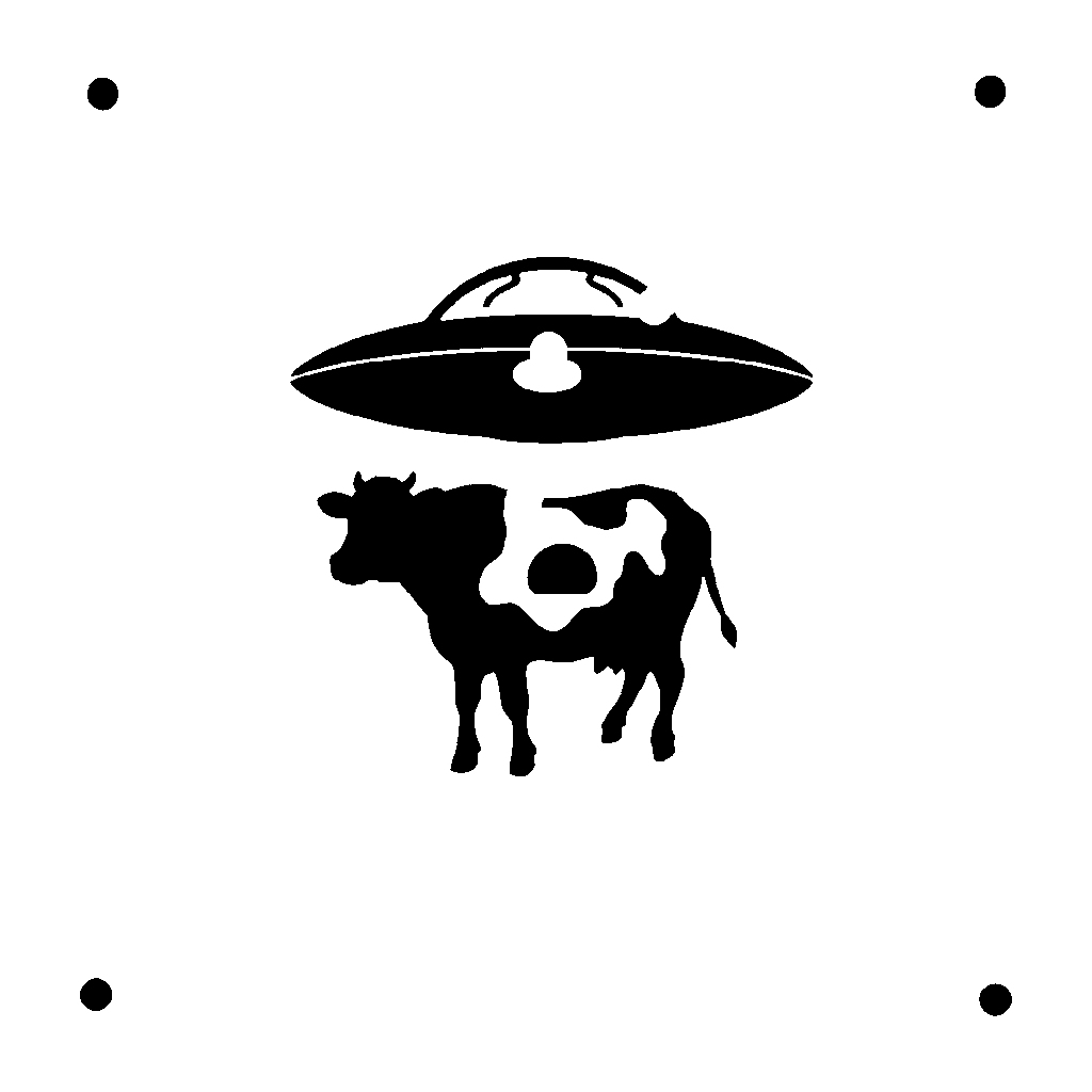UFO pumpkin carving stencil, easy · design 3