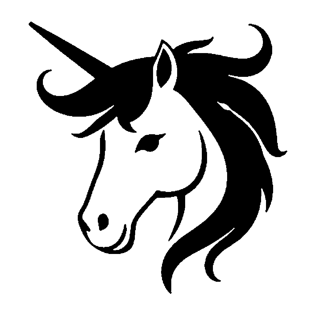 Unicorn pumpkin carving stencil, easy · design 2