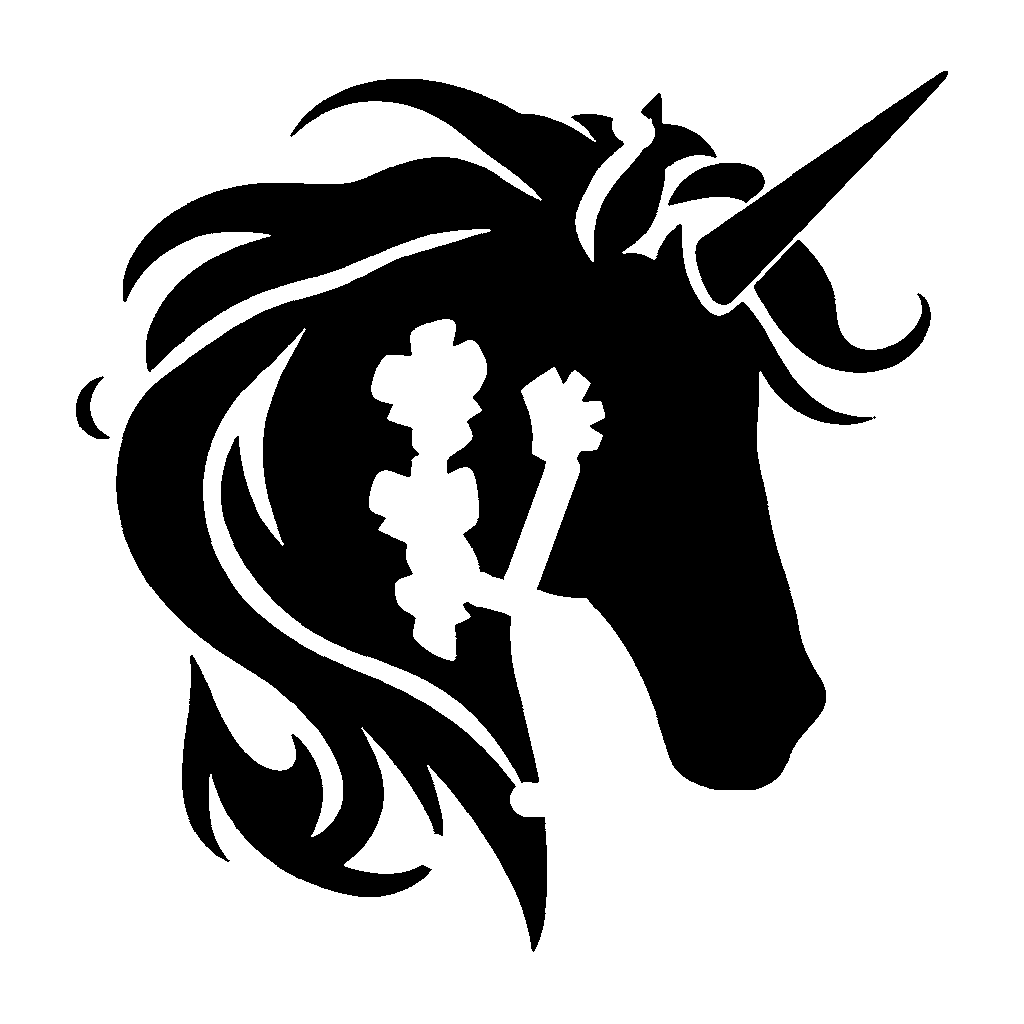 Unicorn pumpkin carving stencil, easy · design 3
