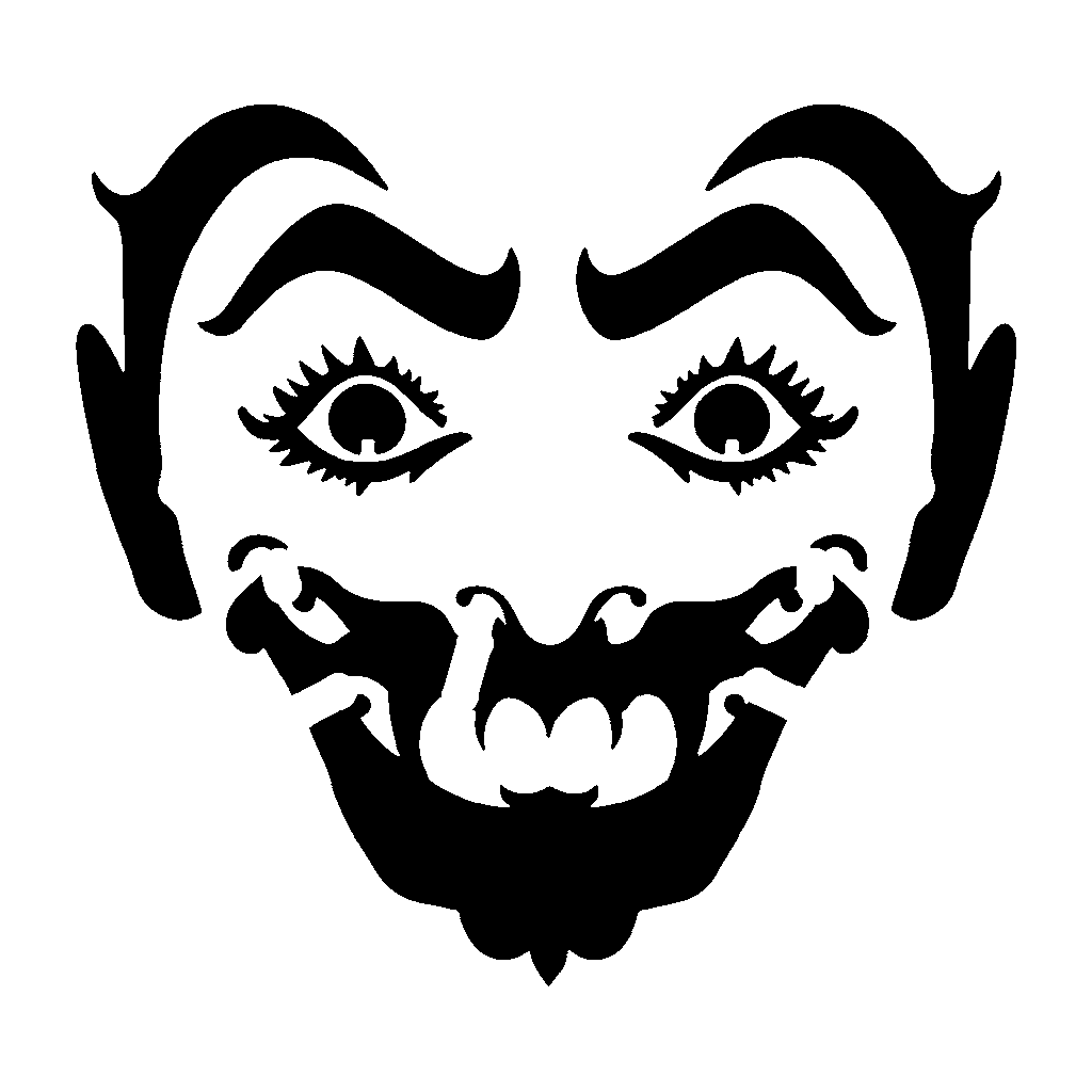 Vampire Face pumpkin carving stencil, easy · design 2