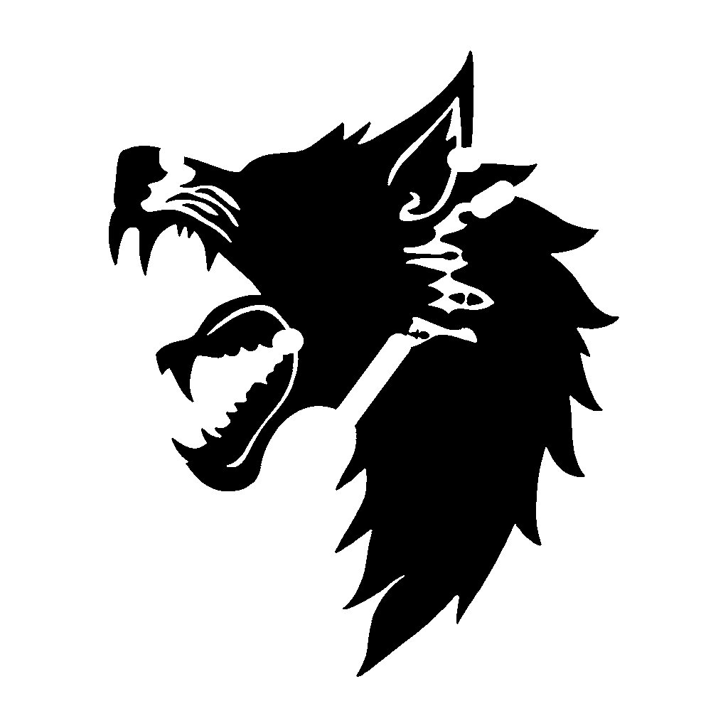 Werewolf pumpkin carving stencil, easy · design 2