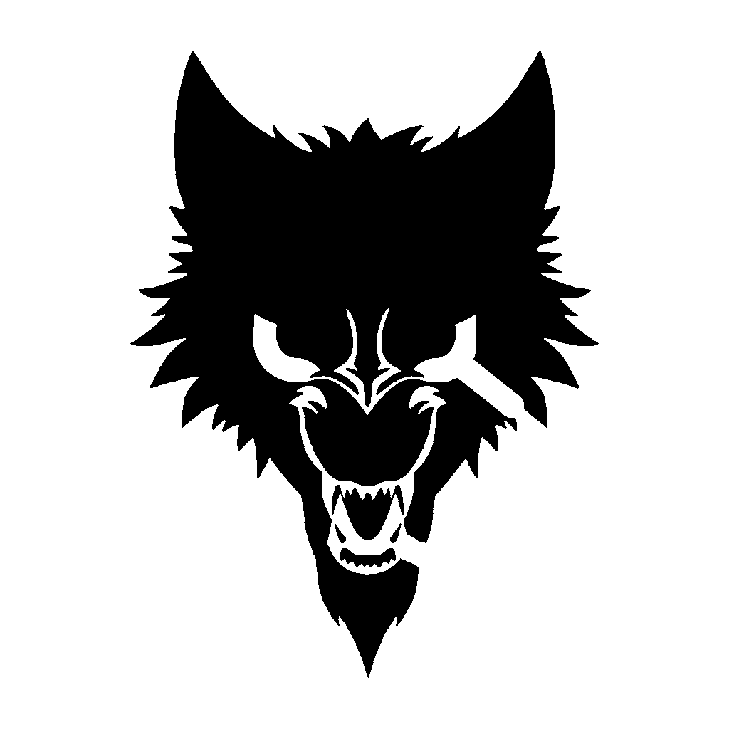 Werewolf pumpkin carving stencil, easy · design 3