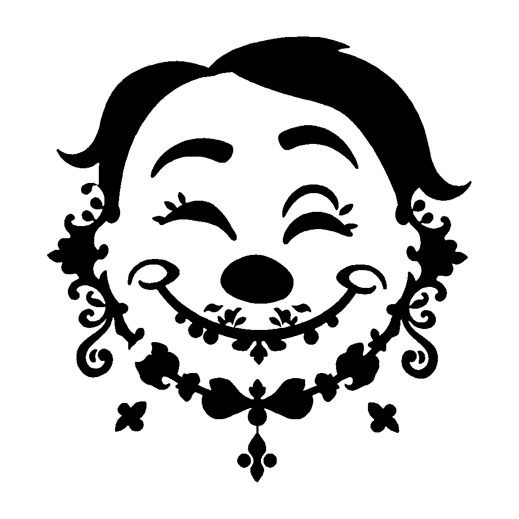 Winking Face pumpkin carving stencil, easy · design 3