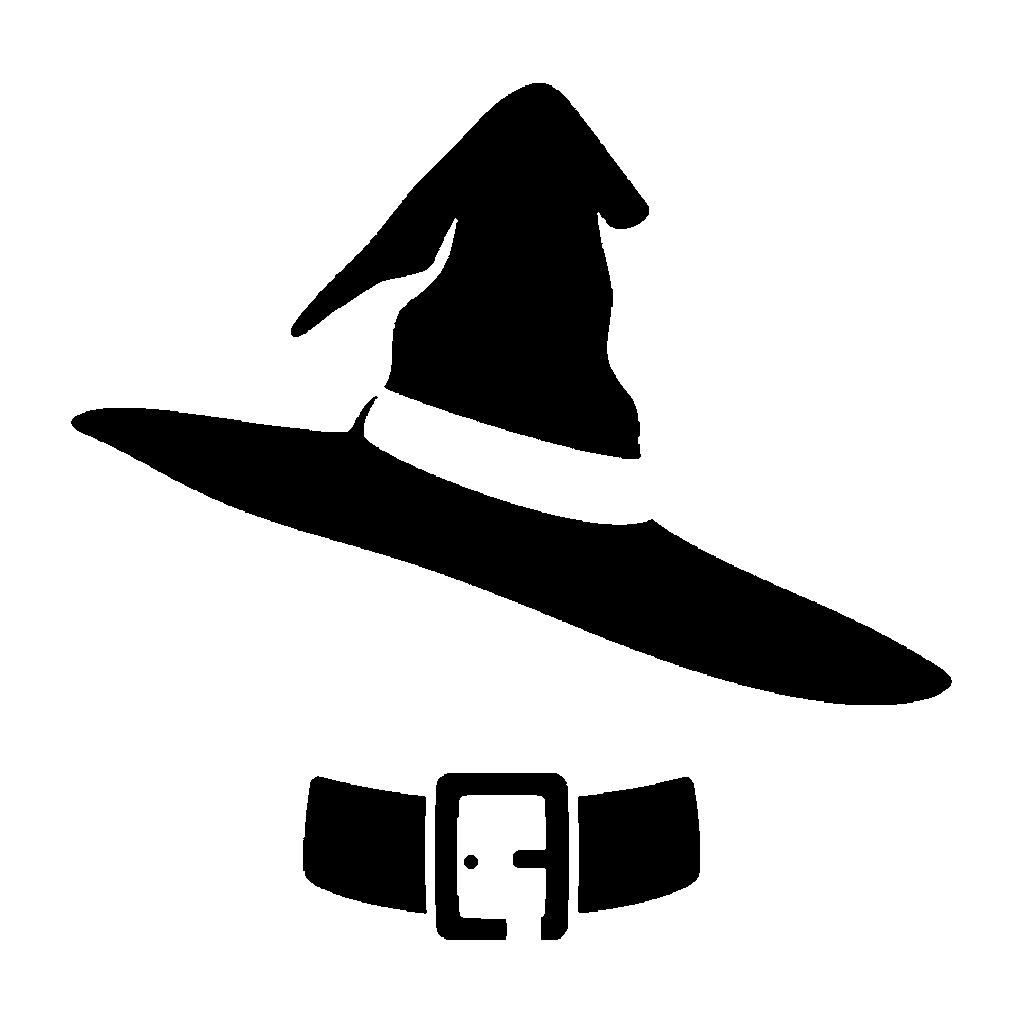 Witch Hat pumpkin carving stencil, easy · design 3