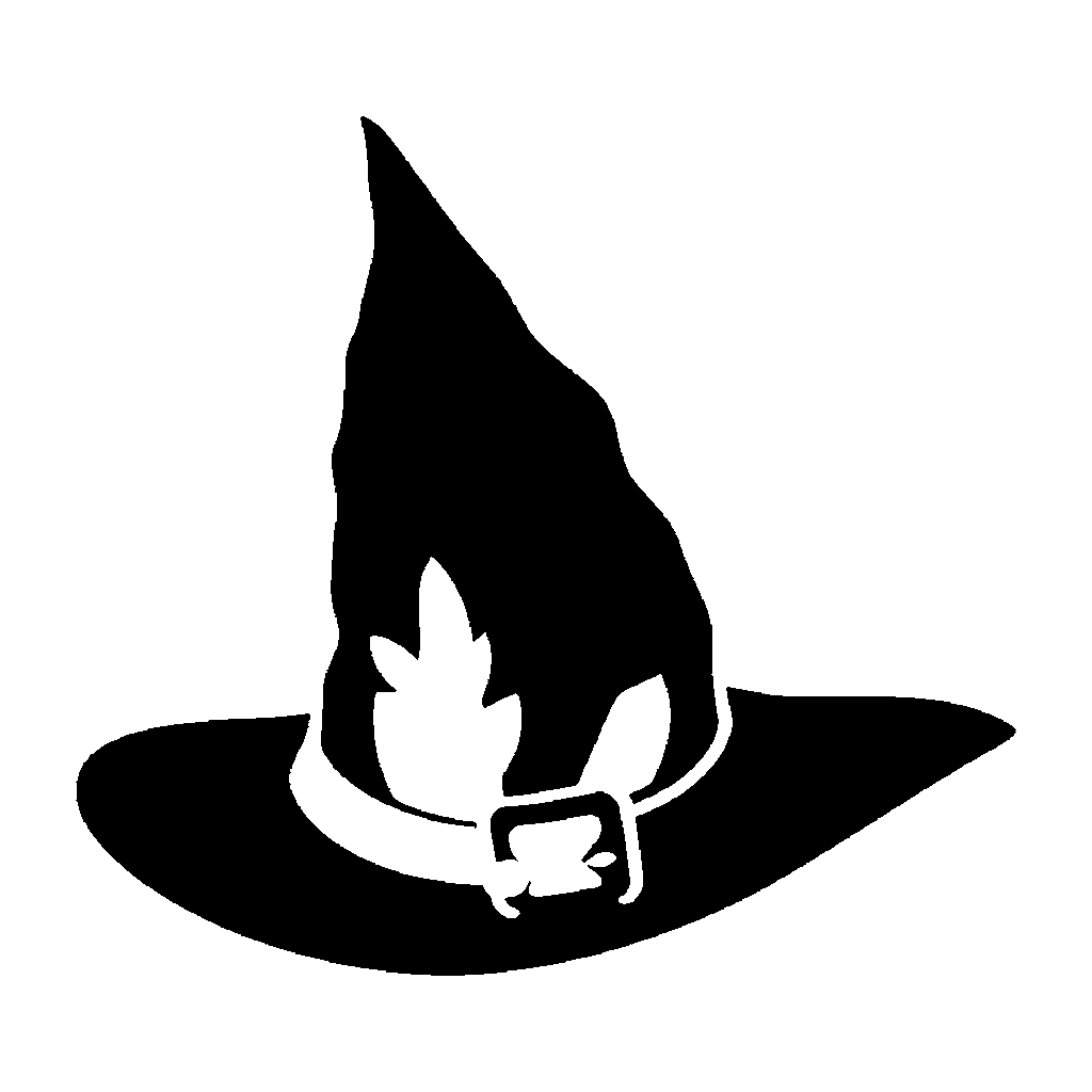 Witch Hat pumpkin carving stencil, easy · design 2