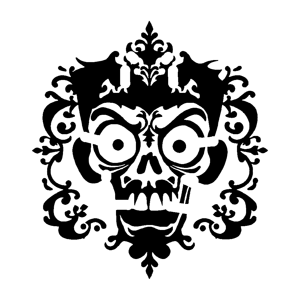 Zombie Face pumpkin carving stencil, medium · design 2