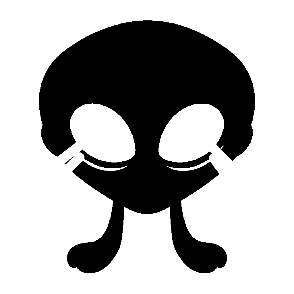 Alien pumpkin carving stencil, easy · design 1