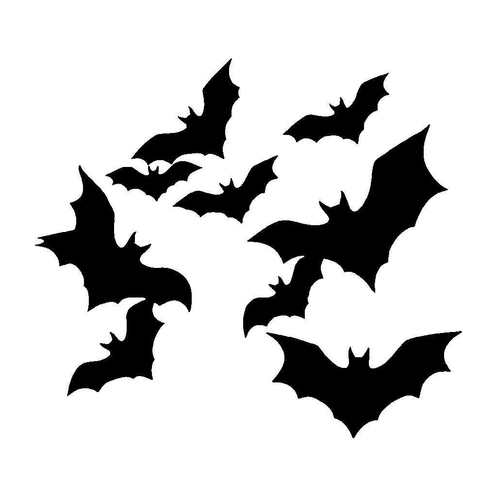 Bat Swarm pumpkin carving stencil