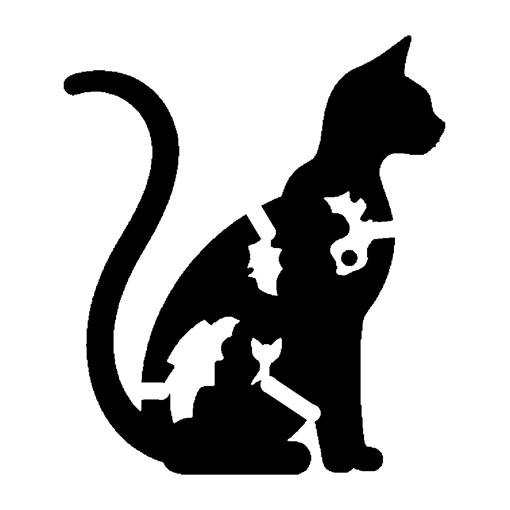 Black Cat pumpkin carving stencil, easy · design 2