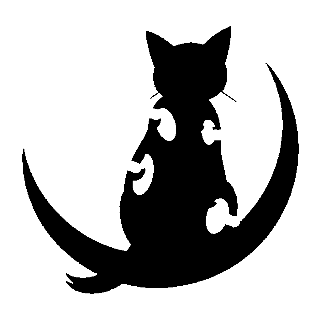 Cat on the Moon pumpkin carving stencil