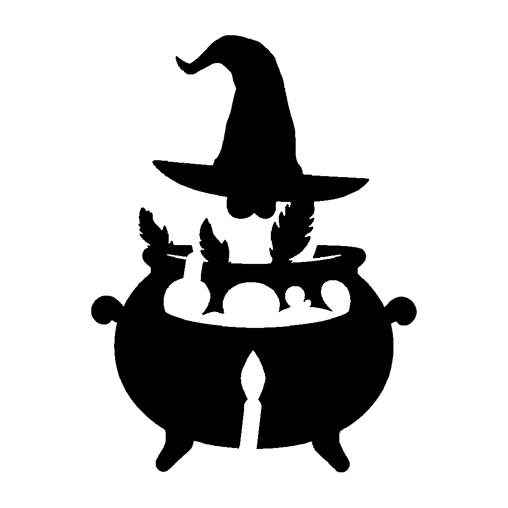 Cauldron pumpkin carving stencil