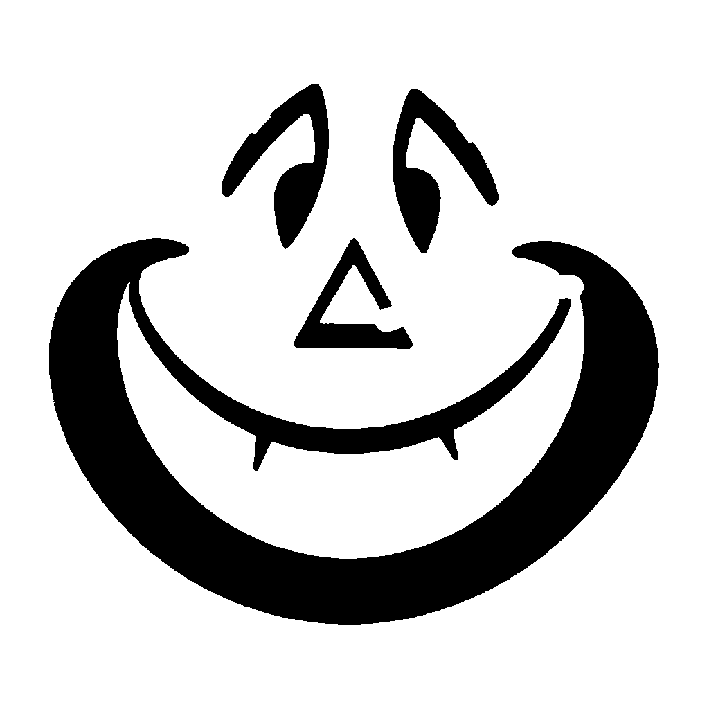 Classic Grin Face pumpkin carving stencil