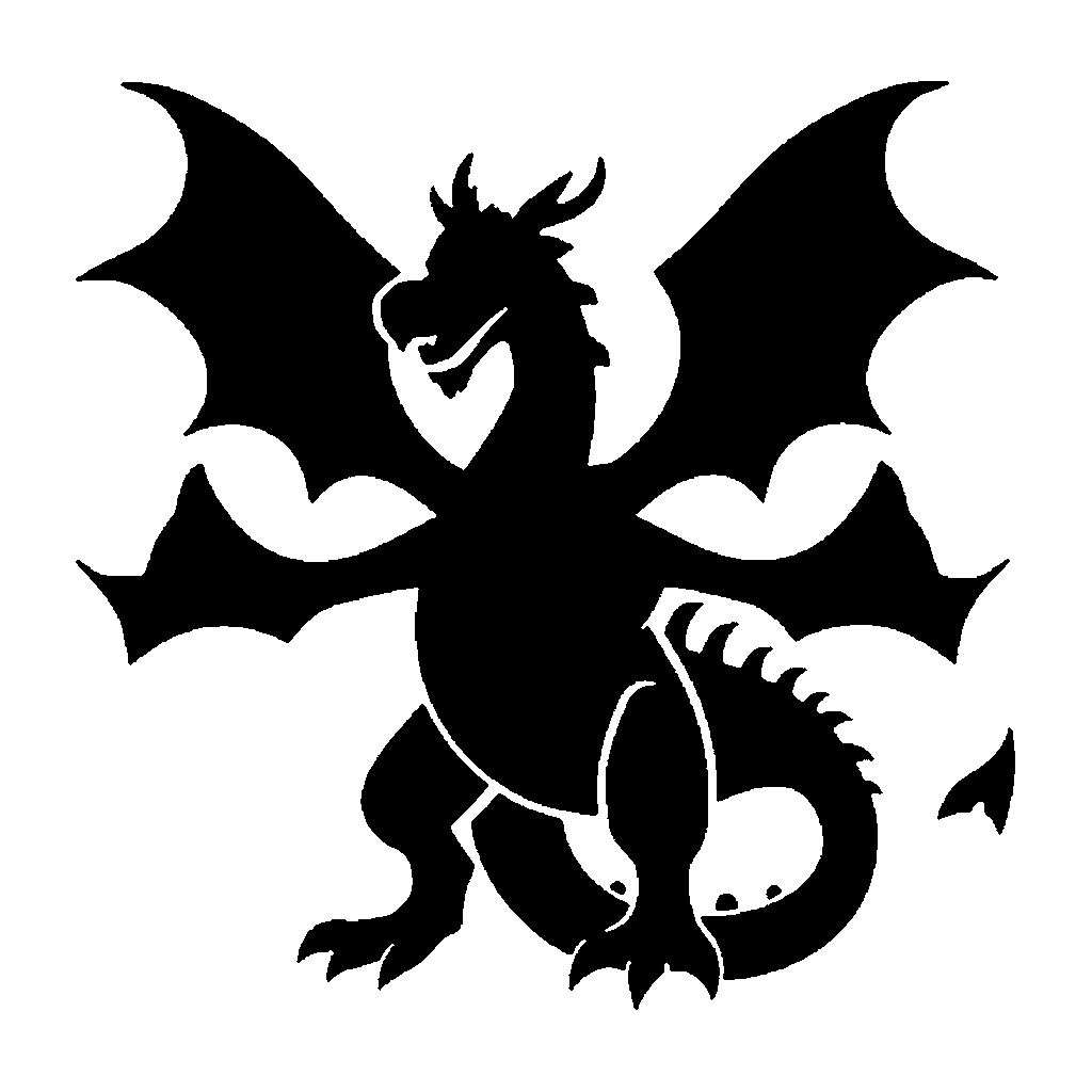 Dragon pumpkin carving stencil, easy · design 3