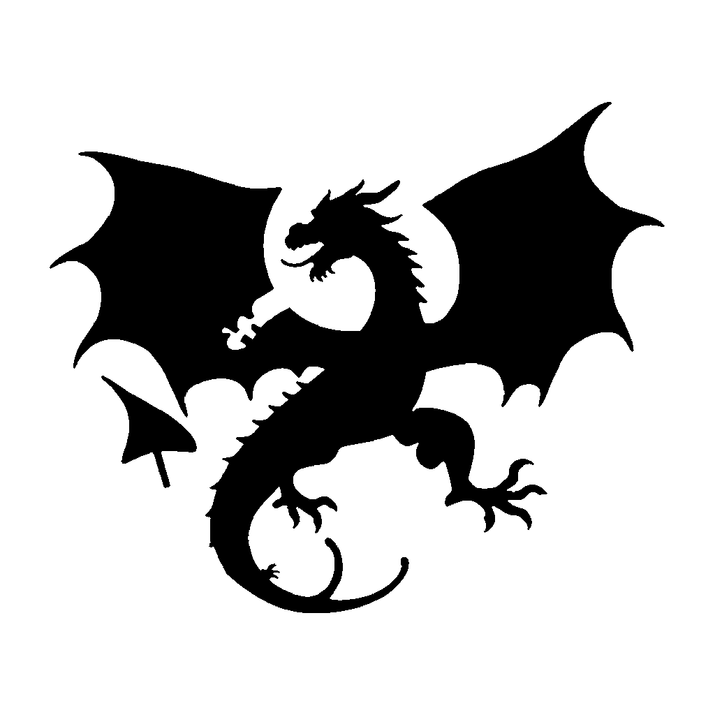 Dragon pumpkin carving stencil, easy · design 2
