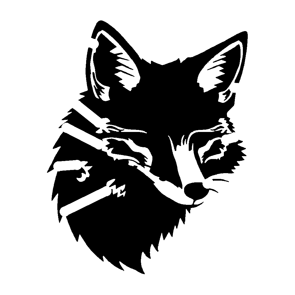 Fox pumpkin carving stencil