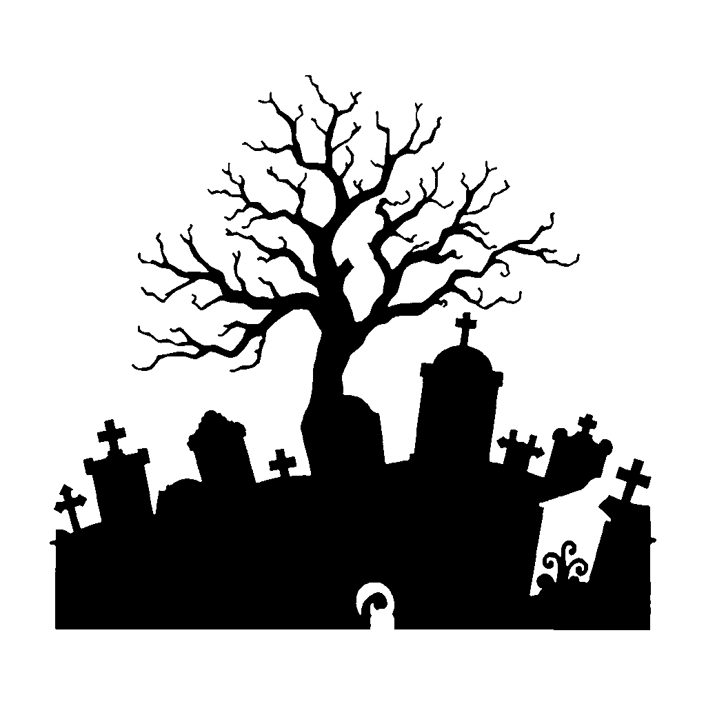 Graveyard pumpkin carving stencil