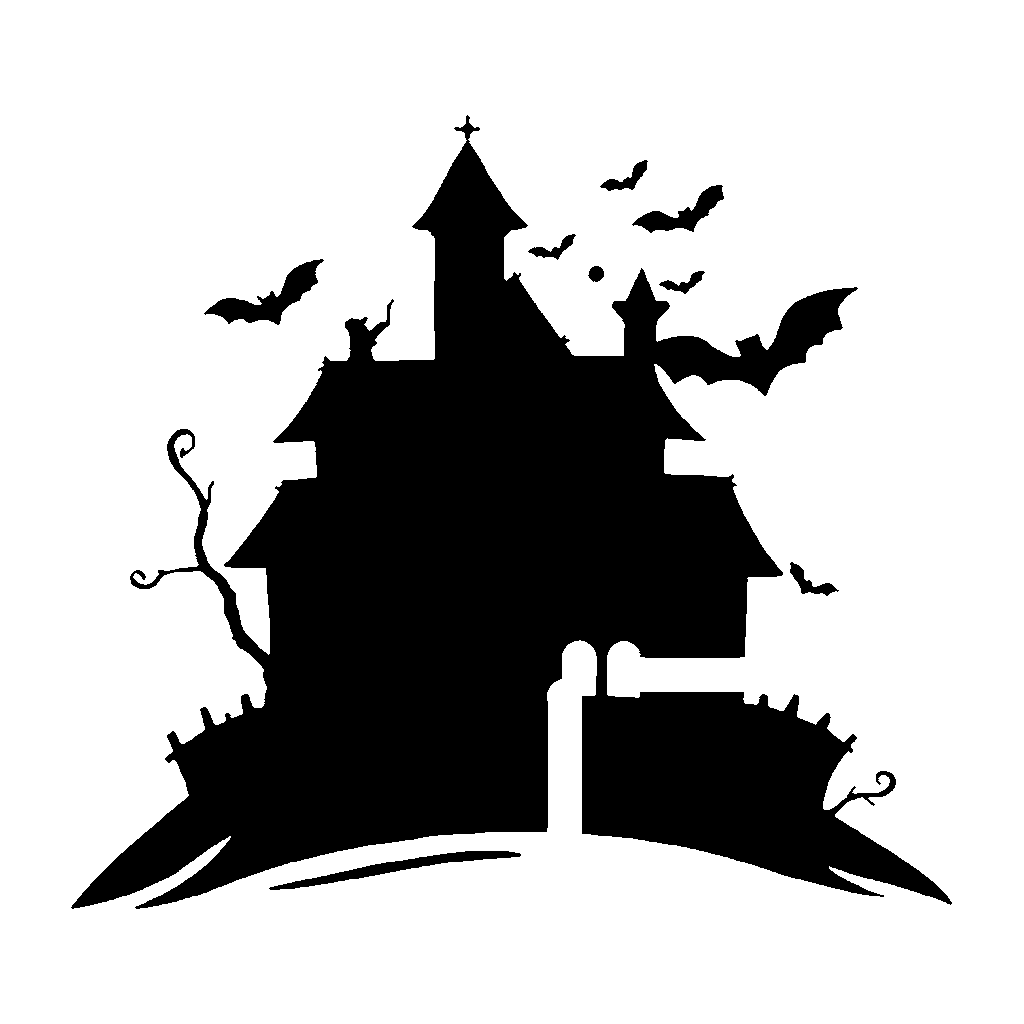 Haunted House pumpkin carving stencil