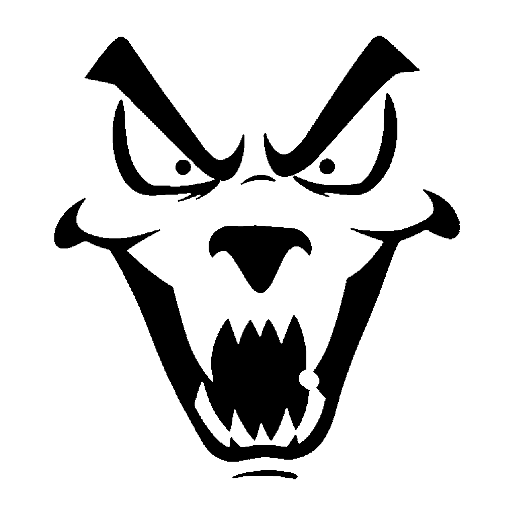 Scary Face pumpkin carving stencil, easy · design 2