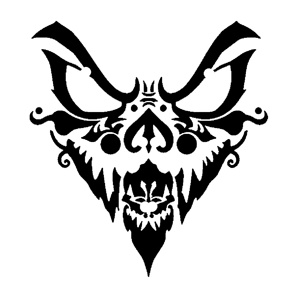 Scary Face pumpkin carving stencil, medium