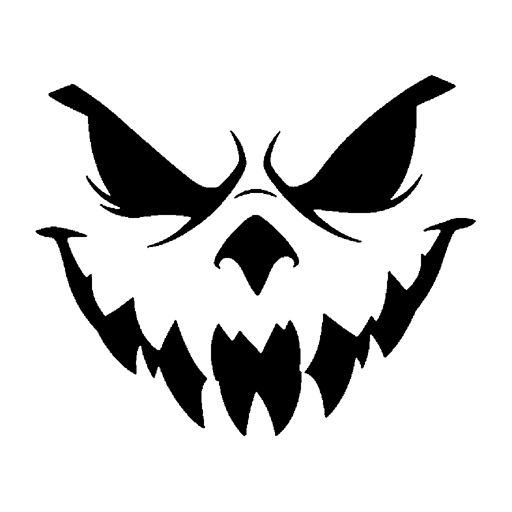 Scary Face pumpkin carving stencil