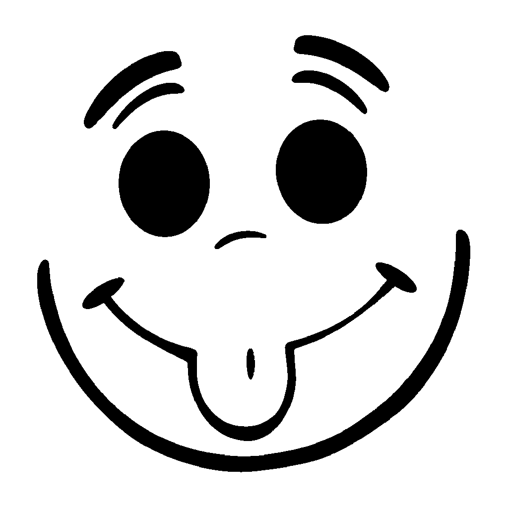 Silly Tongue Face pumpkin carving stencil