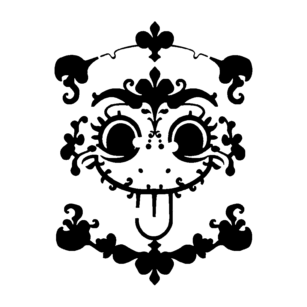 Silly Tongue Face pumpkin carving stencil, medium